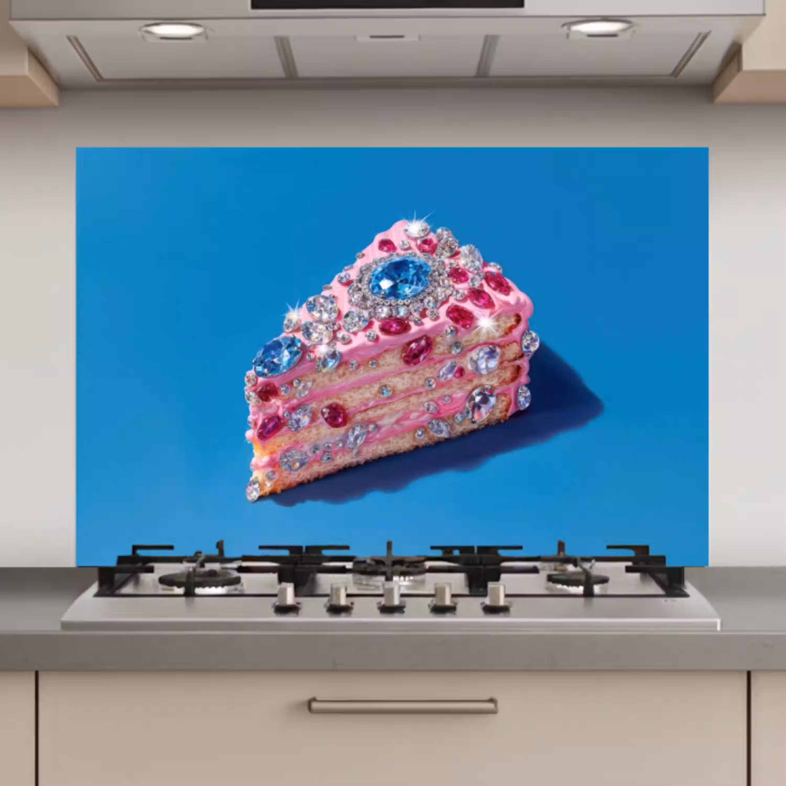 Taart - Edelstenen - Glitters - Roze keuken achterwand spatscherm klein -3d_website