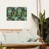 Bladeren - Bloemen - Jungle - Tropisch tuinposter los doek klein -sfeer7