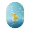 Bubbels - Badeend - Geel Wandcirkel Ovaal Forex klein -3d