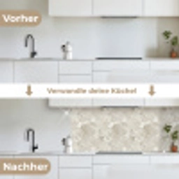 Marmer - Grijs - Aders keuken achterwand 2 middel 871 -voor-na_DE
