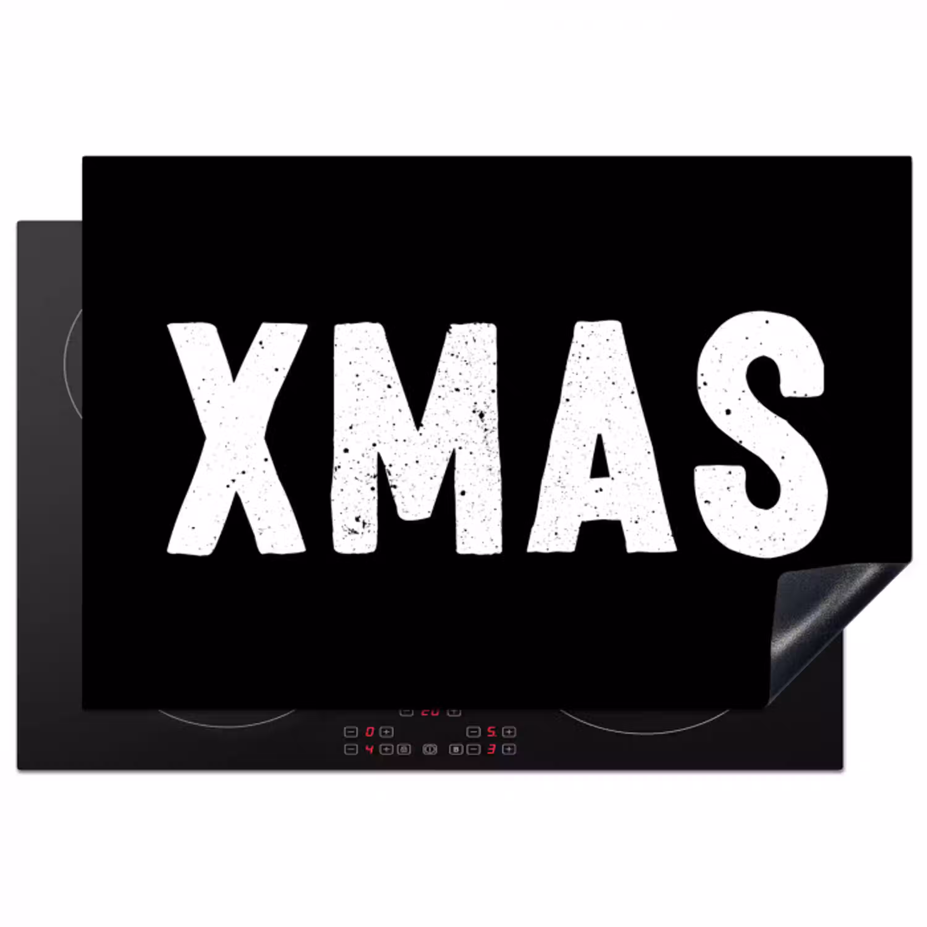 Kerst - Quotes - Xmas - Zwart - Feestdagen Inductie beschermer vinyl 3mm klein -3d