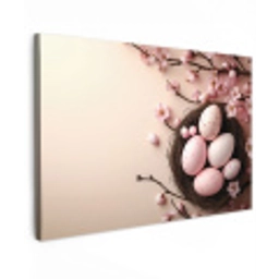 Roze - Bloesems - Eieren Tuinposter op houten frame 2 cm dik klein -3d