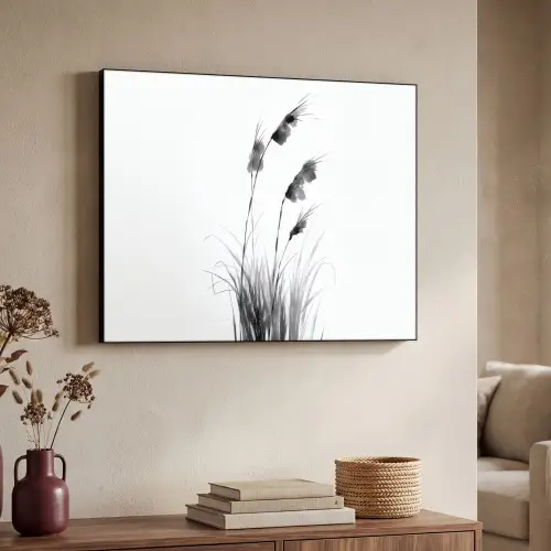 Minimalistisch - Stelen - Wit Textielframe zwart klein -sfeer3
