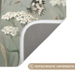 Vlinders - Wildbloemen - Illustratie - Kleurrijk Badmat klein -USP_AntislipDE