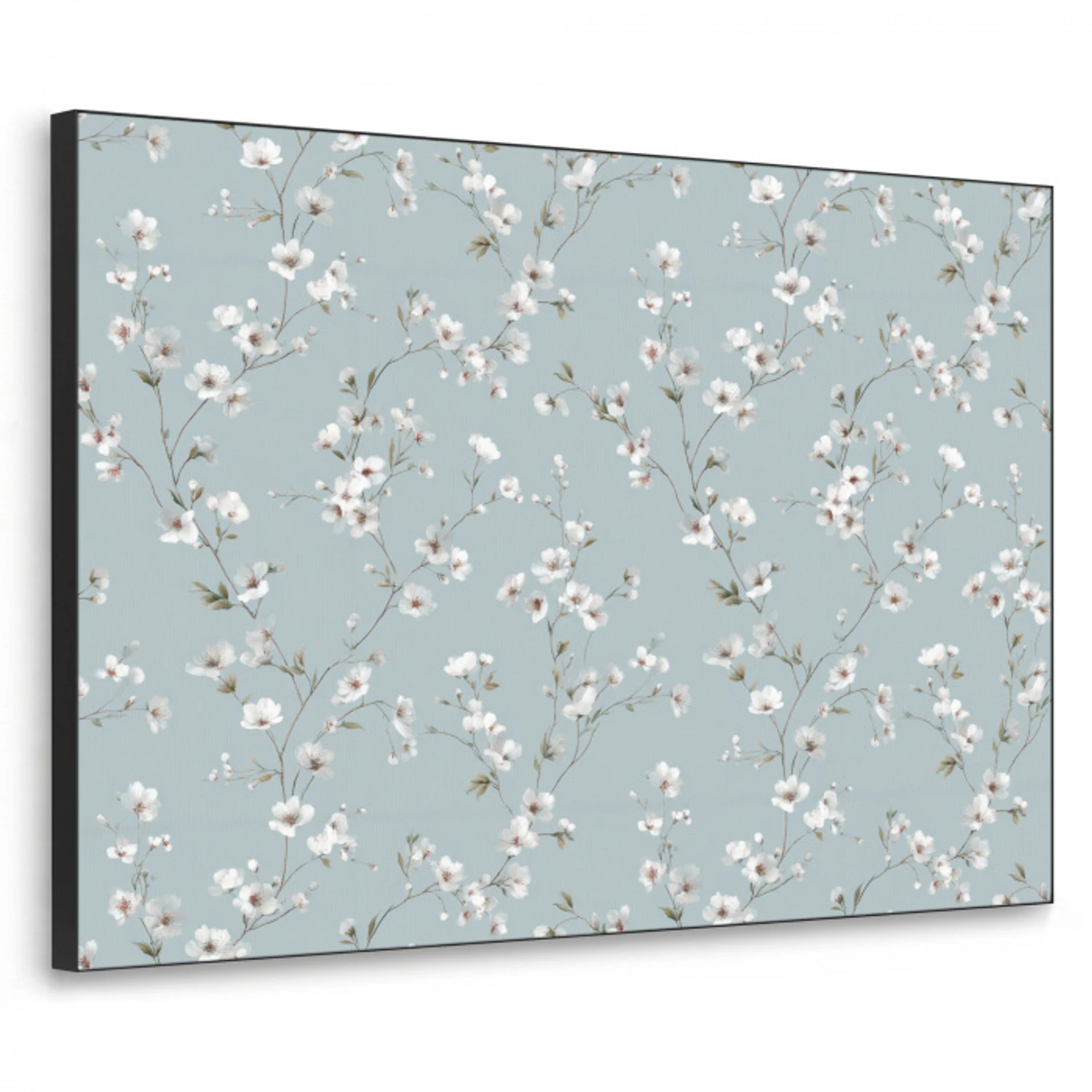 Klassiek - Bloemen - Blauw Textielframe zwart klein 947 -3d