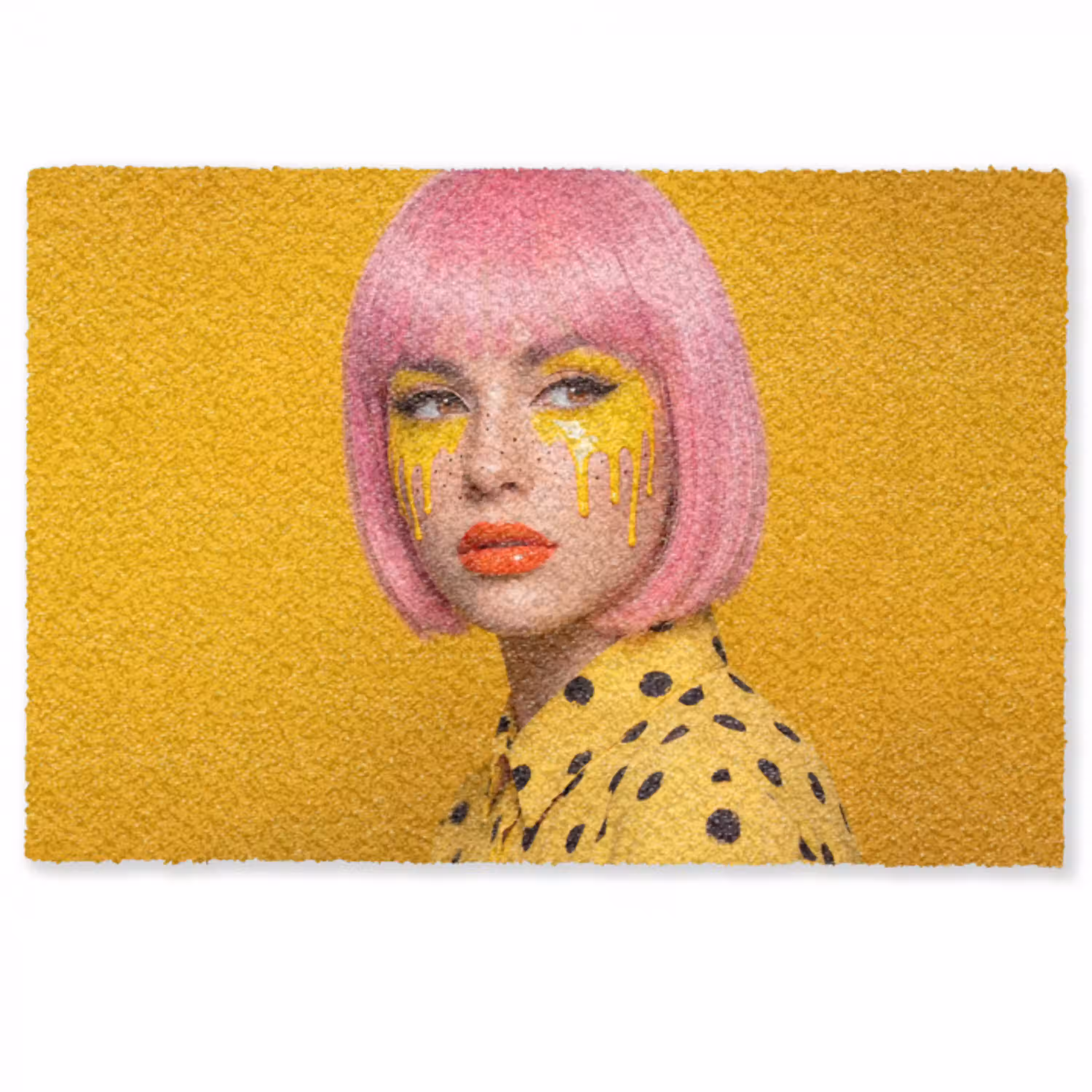 Vrouw - Portret - Abstract - Kleurrijk - Geel Deurmat klein -zkaufland3d