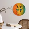 Dansen - Vrouwen - Verfstructuur Wandcirkel plexiglas klein -sfeer4