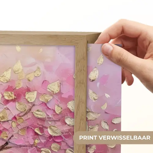 Boom - Roze - Goud - Modern Light Box met batterij (Wandlamp) middel -USP_websiteprintNL