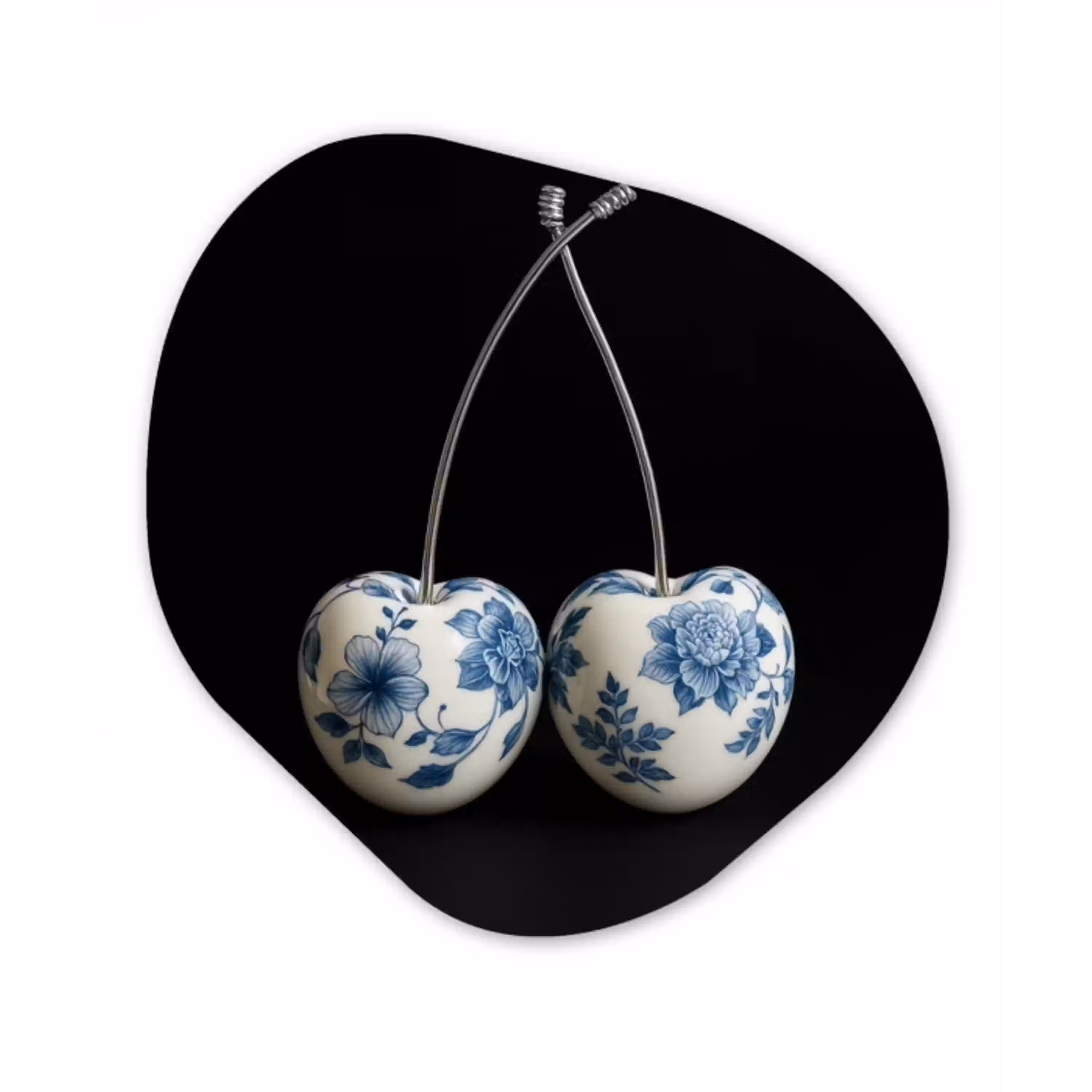 Kersen - Delfts blauw - Fruit Wandcirkel Organisch Forex 3mm klein -3d