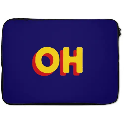 Blauw - Geel - OH - Schaduw laptophoes neopreen klein -zkaufland3dotto
