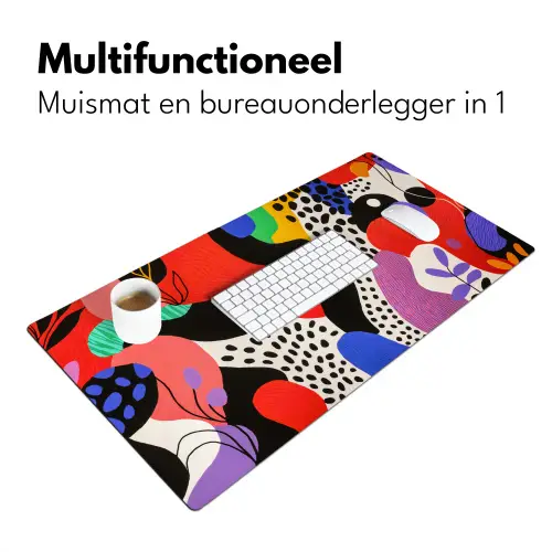 Abstract - Vormen - Kleuren - Stippen Muismat XXL klein -sfeer4