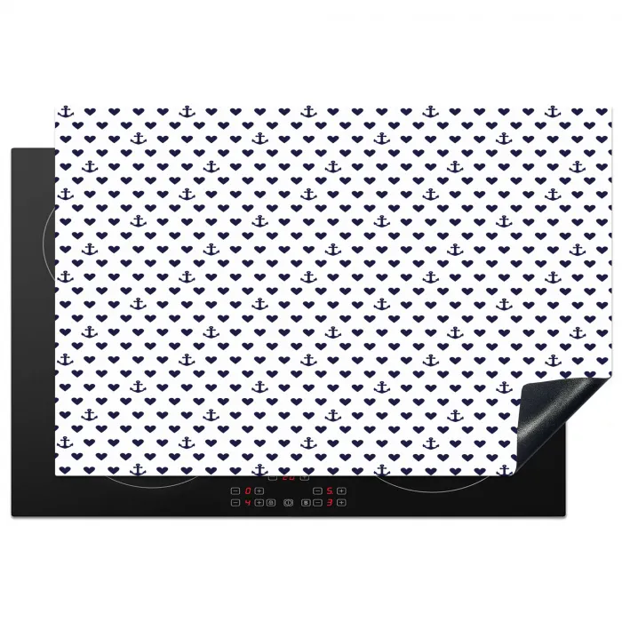 Anker - Hart - Blauw - Wit Inductie beschermer vinyl 3mm klein 276 -3d