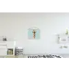 Giraffe - Illustratie - Bruin - Minimalistisch textielposter latten blank klein -kinderkamer
