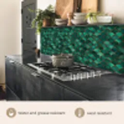 Schubben - Structuur - Diepgroene - Goud keuken achterwand 2 middel 871 -usp_EN