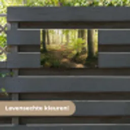 Bospad bij zonsopgang tuinposter los doek klein -sfeer3