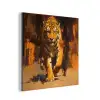 Tijger - Geschilderd - Oranje - Penseelstreken aluminium wit klein -3d
