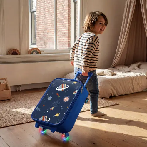 Planeten in de hemel Kinderkoffer - Blauw klein -sfeer1