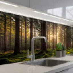 Bos - Gras - Zonlicht keuken achterwand 2 middel -3d_schuin