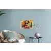 Meisje - Zonnebril - Kat - Retro Muursticker klein -plant