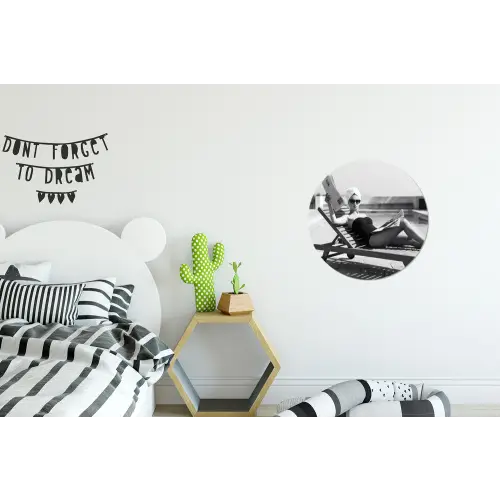 Glamour - Modern - Zwart - Wit Wandcirkel aluminium klein -kinderkamer