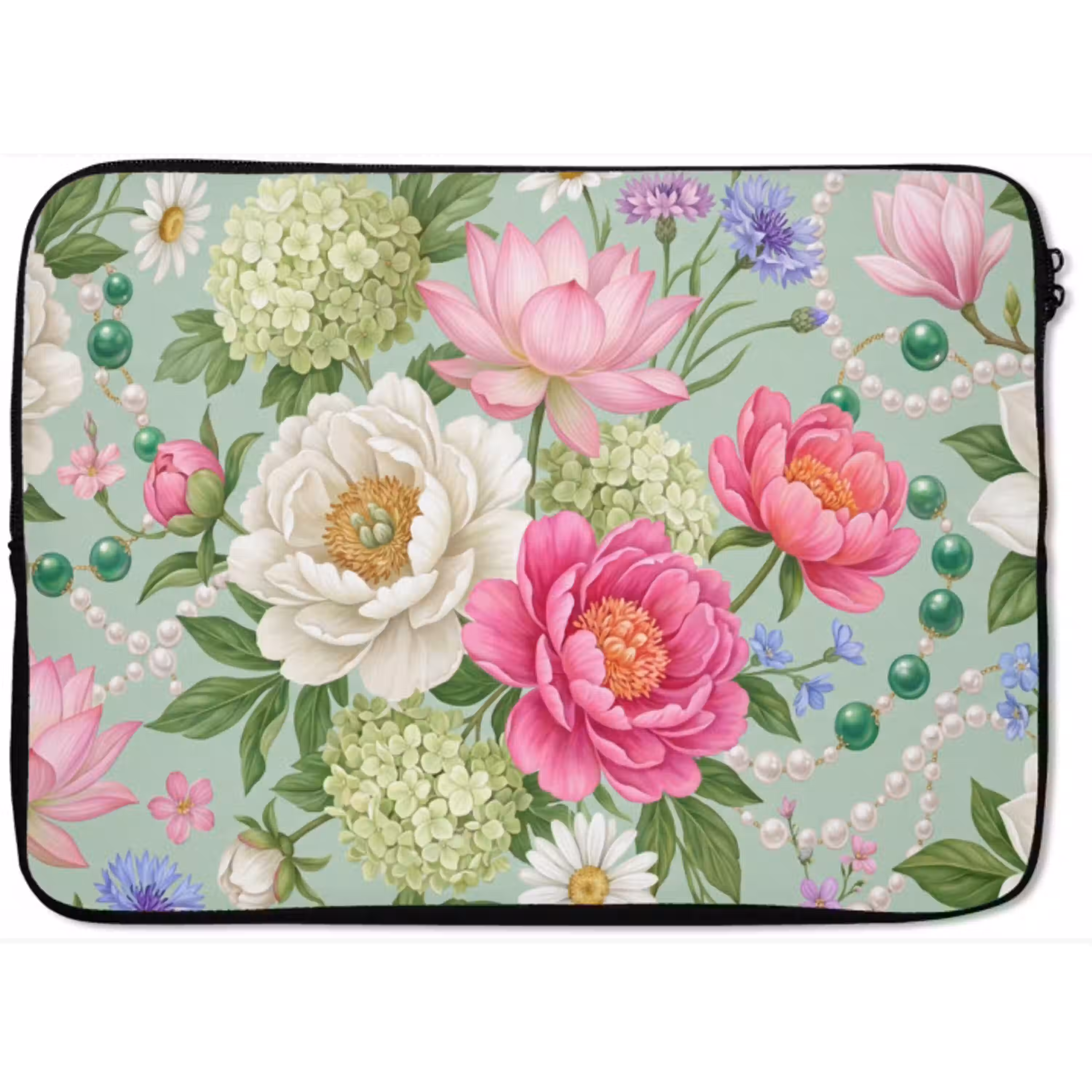 Bloemen - Patroon - Botanisch - Groen laptophoes neopreen klein -zkaufland3dotto