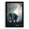 Olifant - Dieren - Licht - Bos - Natuur - Wilde dieren fotolijst zwart zonder passe partout klein -3d