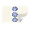 Schelpen - Blauw - Patroon Muursticker klein -3d