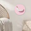 Banaan - Stippen - roze Wandcirkel kunststof plaat 5mm dik klein -sfeer5