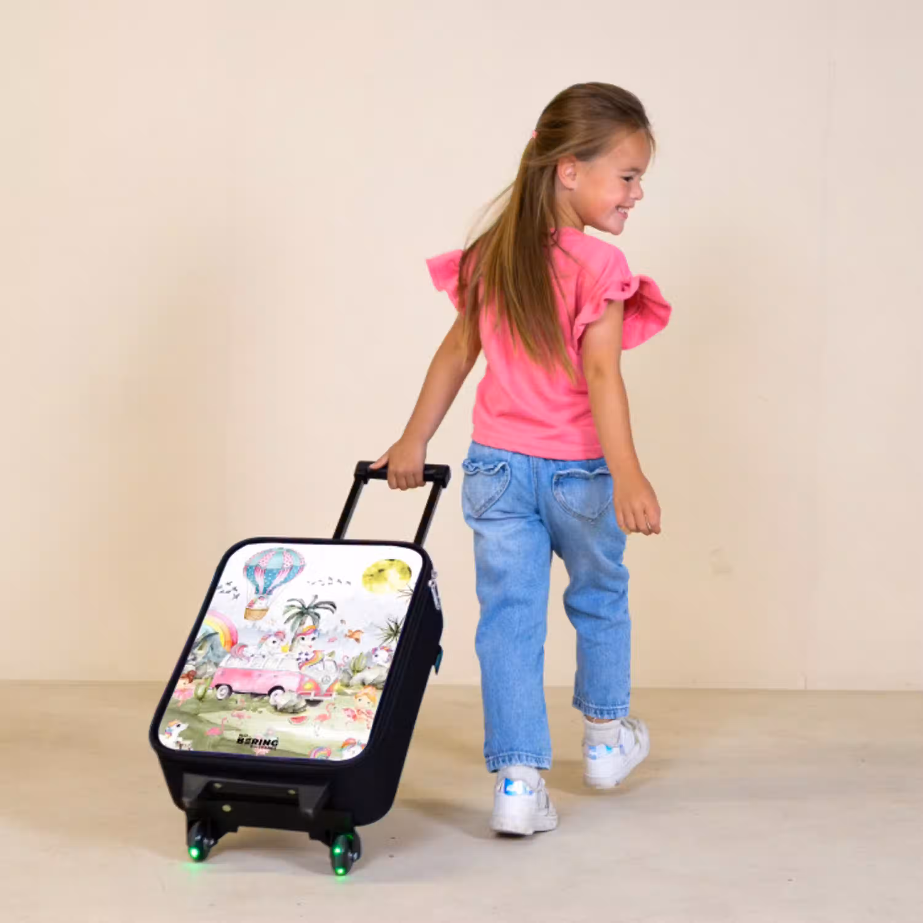 Eenhoorn safari Kinderkoffer - Zwart klein -sfeer1
