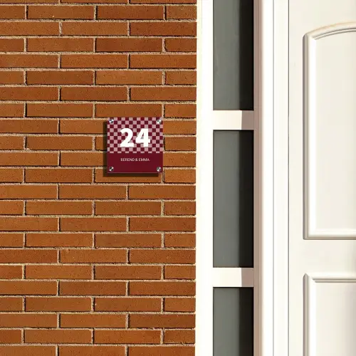 Bordeaux - Blokjes - Klassiek Naambord Vierkant klein -sfeer3-XS