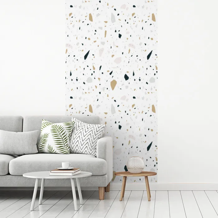 Terrazzo - Patroon - Wit - Neutraal fotobehang vinyl groot 64 -woonkamer