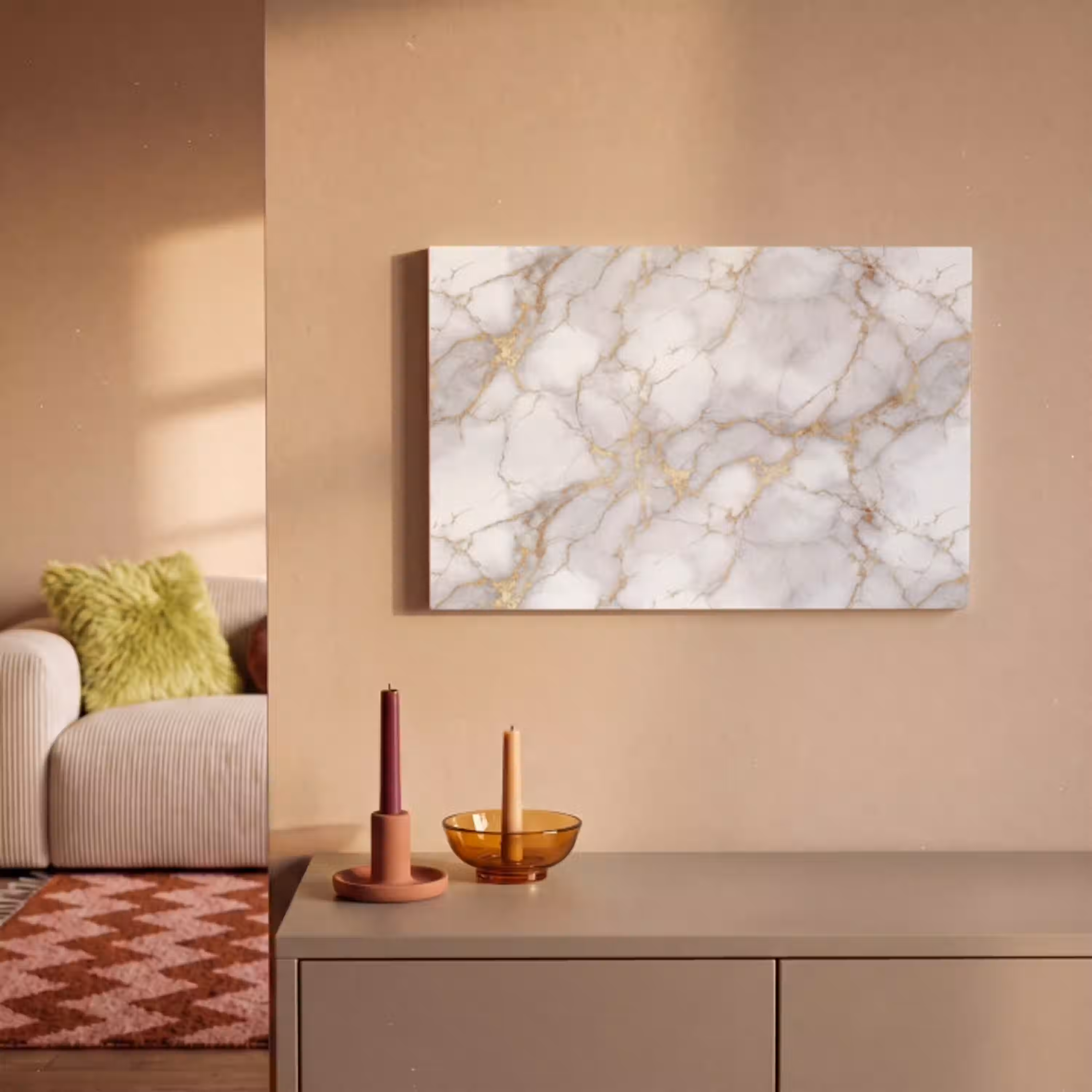 Wit - Goud - Marmer - Grijs canvas 2cm klein 34 -sfeer1
