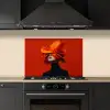 Oranje - Hoed - Vrouw keuken achterwand spatscherm klein -sfeer1