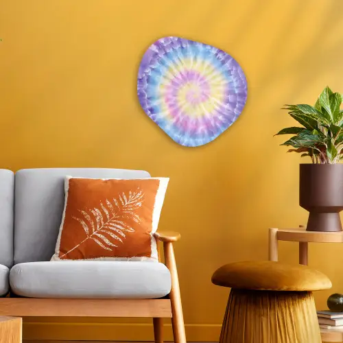 Spiraal - Tie dye - Pasteltinten Wandcirkel Organisch Forex 3mm klein -sfeer4