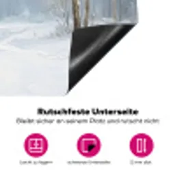Bospad - Dennen - Sneeuw - Winter - Rustgevend Inductie beschermer vinyl 3mm klein -zzzzzzz-lf-onderkant