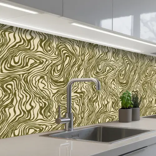 Abstract - Marmer - Groen keuken achterwand 2 middel 871 -3d_schuin