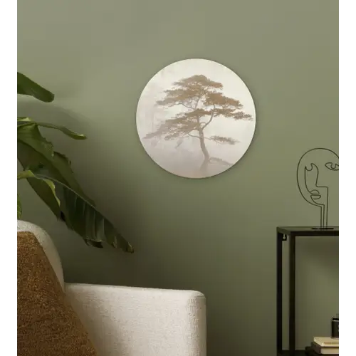 Boom - Oosterse stijl - Landschap Wandcirkel kunststof plaat 5mm dik klein -sfeer3