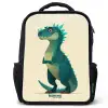 Spiky dino met vriendelijke blik Rugzak - Zwart middel -3d