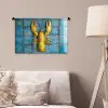 Kreeft - Geel - Blauw - Tegels Wandkleed katoen klein -sfeer4