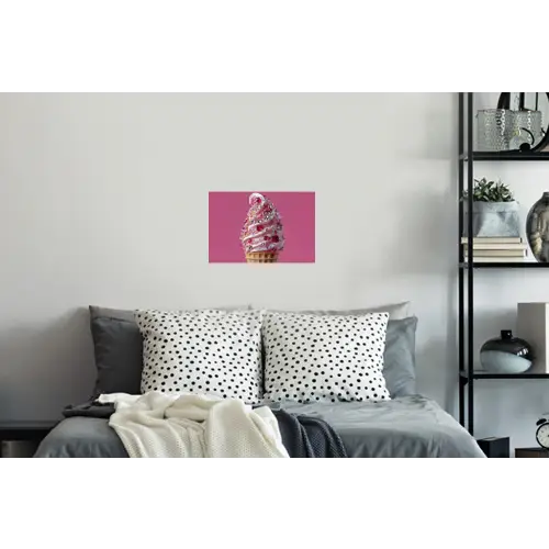 Softijs - Edelstenen - Roze - Hoorntje Muursticker klein -slaapkamer