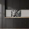 Luipaard - Zwart - Wit - Oog keuken achterwand 2 middel -sfeer1