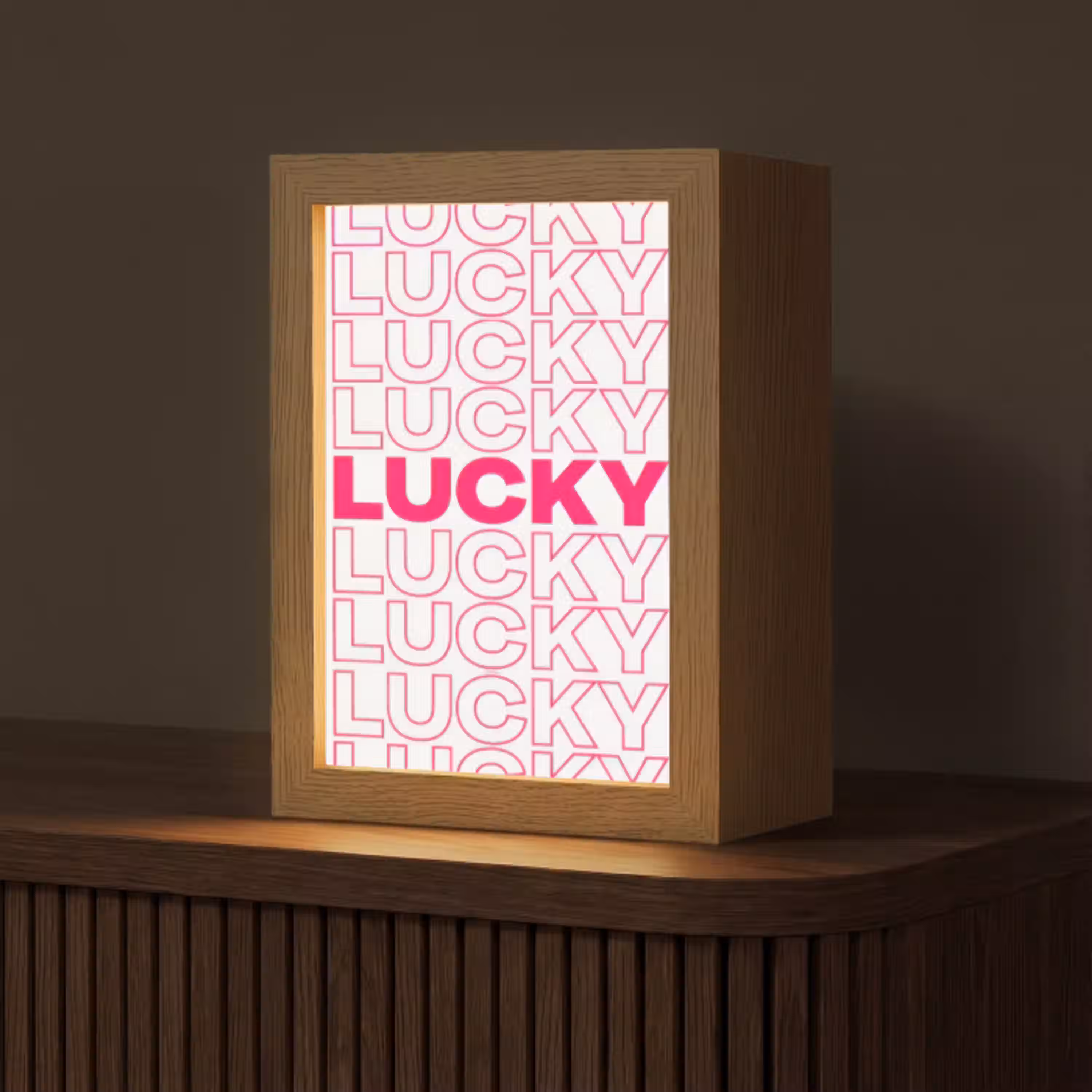 Lucky - Roze - Patroon Light Box met kabel (Tafellamp) klein -z3d_website