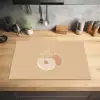 Perzik - Lijntekening - Pit - Beige Inductie beschermer vinyl 3mm klein -sfeer5