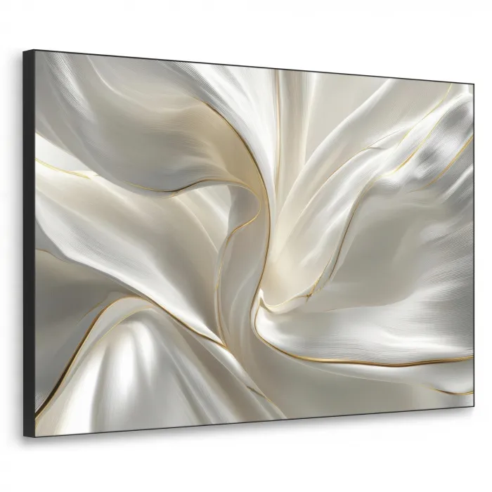 Stof - Plooien - Goud Textielframe zwart klein -3d