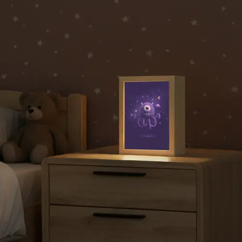 Monster - Paars - Ruimte Light Box met kabel klein -sfeer1_kind