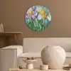 Mozaïek - Veld - Tulpen - Kleurrijk Akoestische PET Vilt - Rond klein -sfeer1
