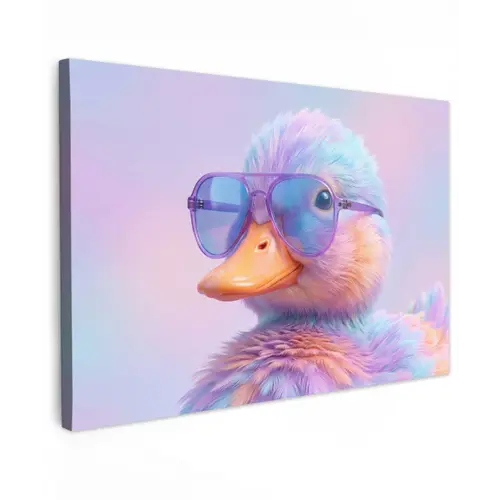 Eend - bril - Pastel canvas 2cm klein -z3d