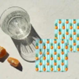 Ananas - Strepen - Groen onderzetter kurk middel 366 -sfeer4