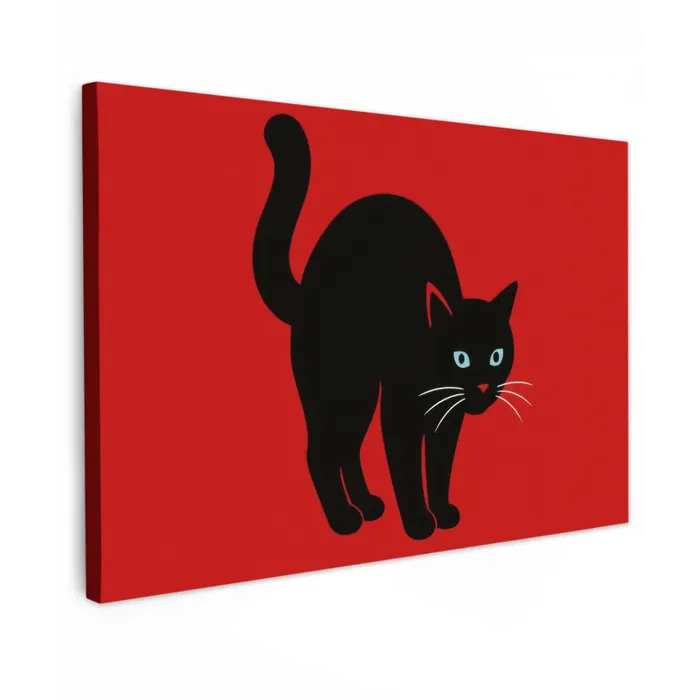 Kat - Zwart - Staart canvas 2cm klein -z3d
