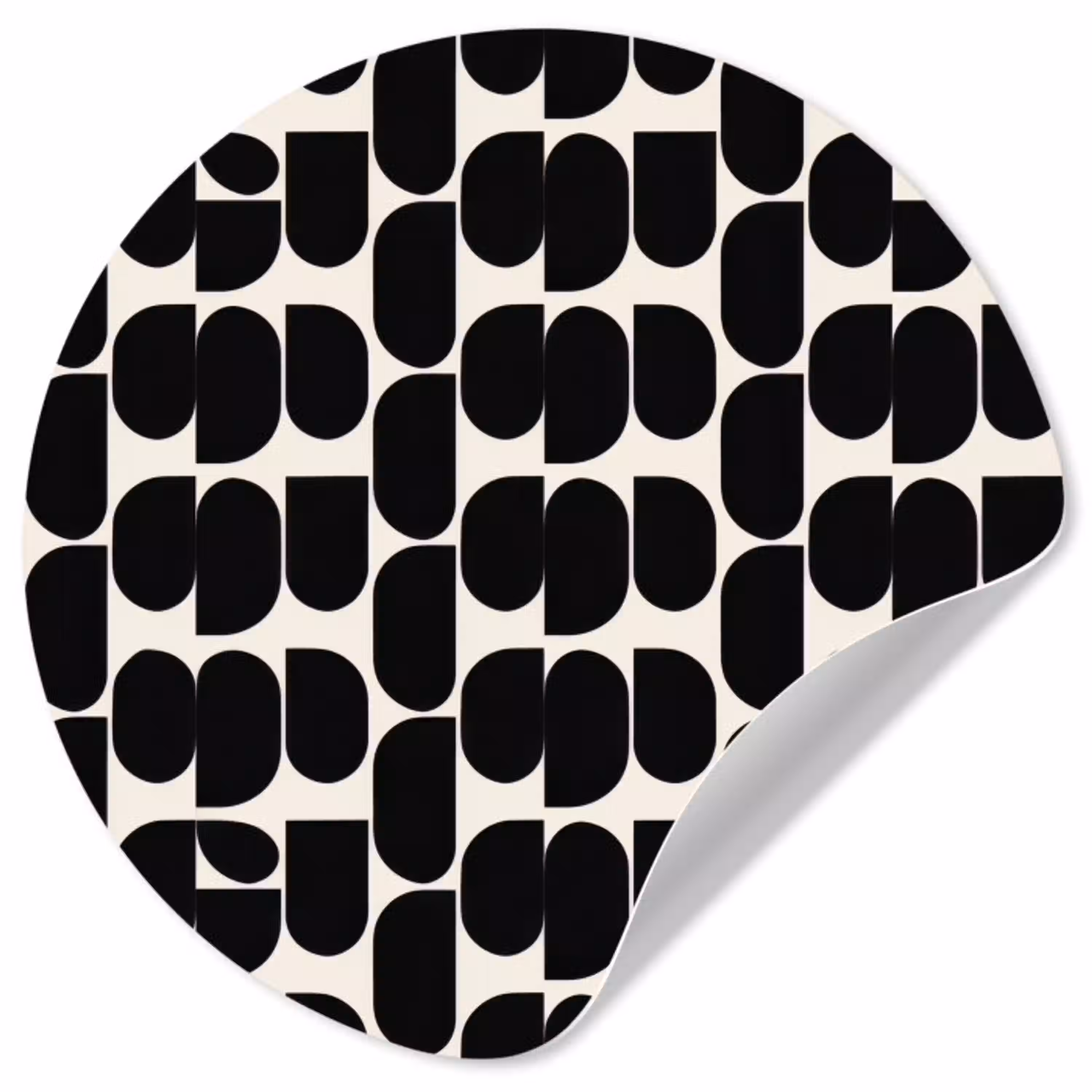 Modern - Patroon - Zwart Wandcirkel behangsticker klein 186 -3d